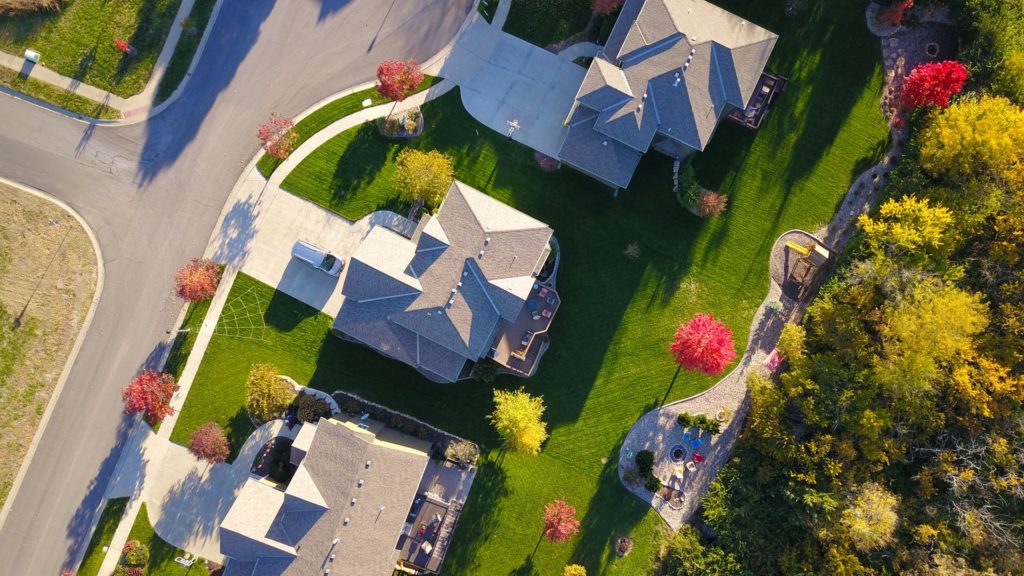 Bird's eye view of houses