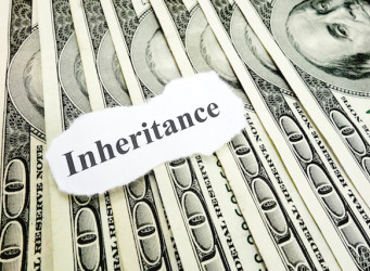 Inheritance paper note on hundred dollar bills
