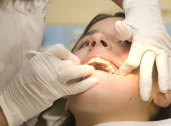 Woman at dentist