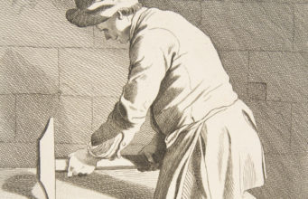 Illustration of a stone cutter working